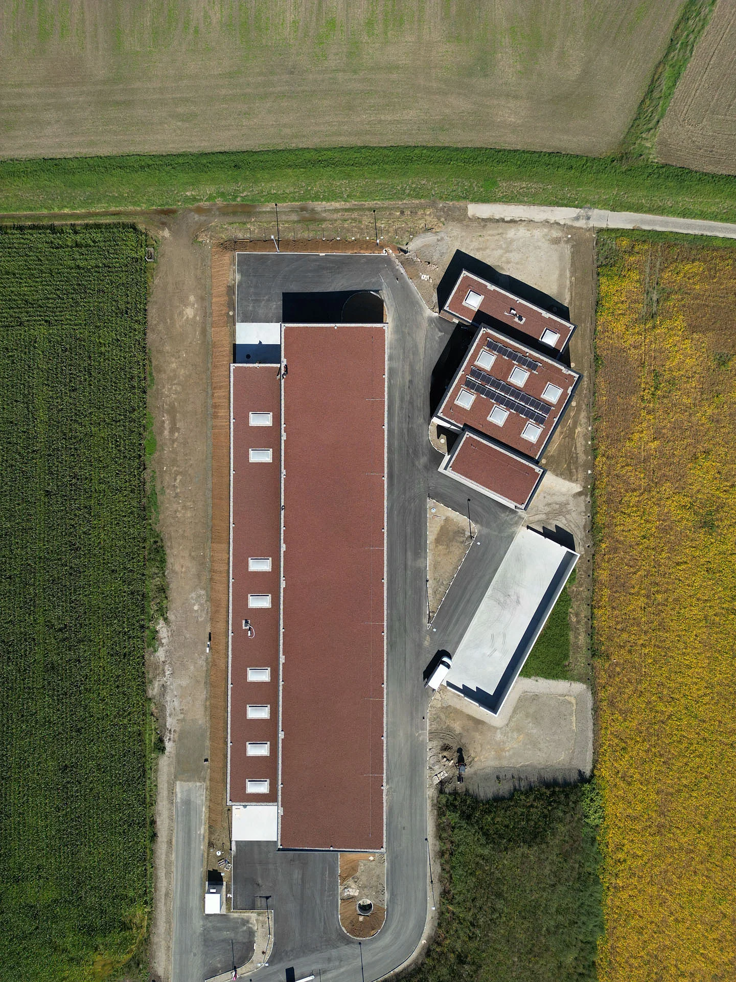 Vogelperspektive des Werkstoffzentrum Neubaus in Pielachtal Prinzersdorf